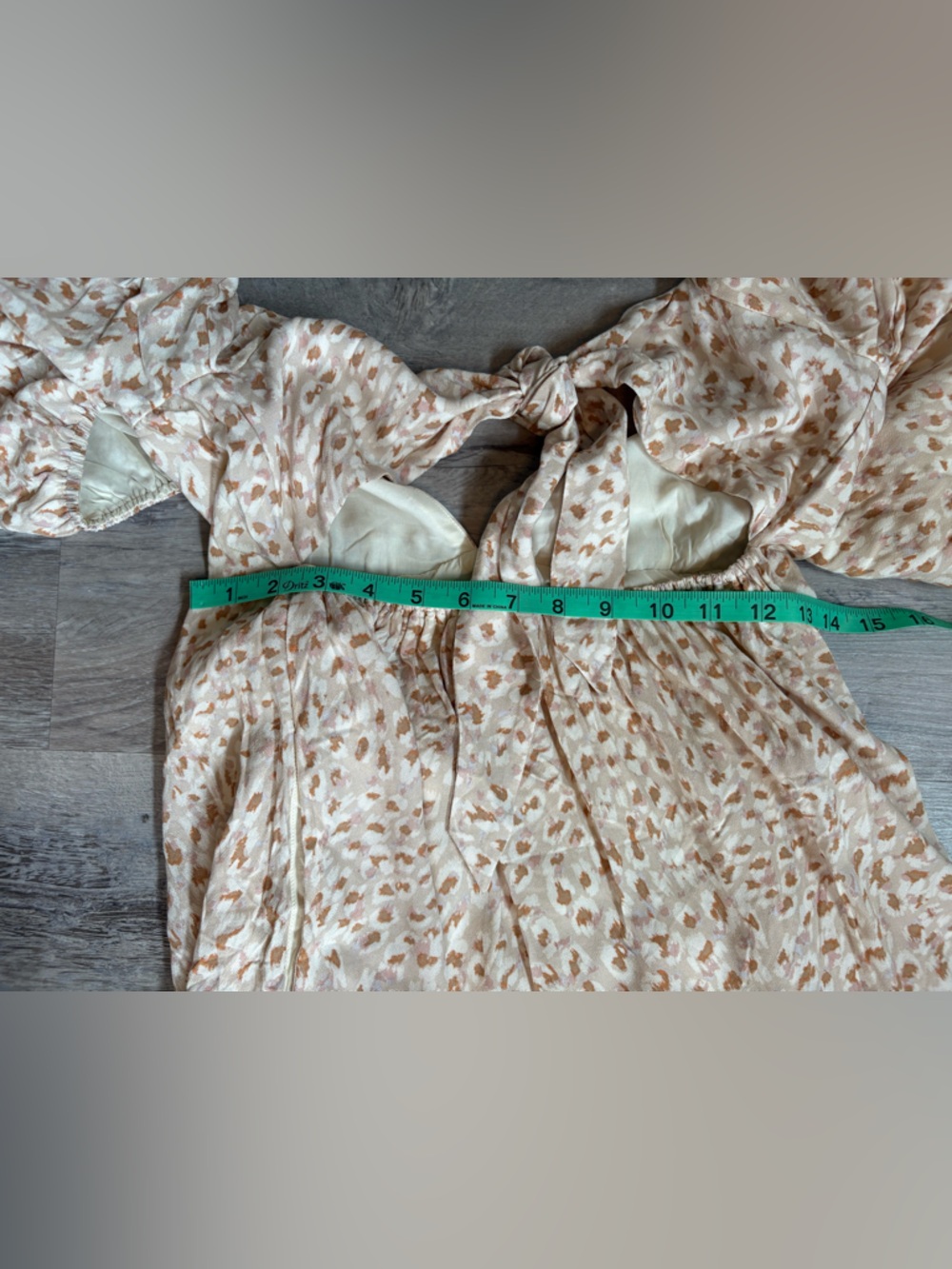 NWT Saltwater Luxe Tristan Puff Sleeve Midi Dress Sand Beige Floral Size S Boho - Picture 13 of 14